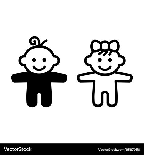 Boy And Girl Baby Icon Royalty Free Vector Image