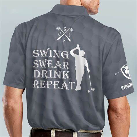 Lasfour Personalized Funny Golf Polo Shirt For Men Swing Swear Drink