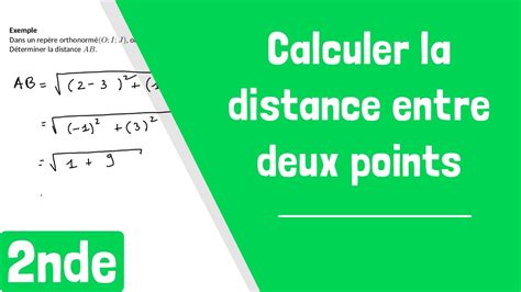 Comment Calculer La Distance Entre Deux Points Avec Les Coordonnées