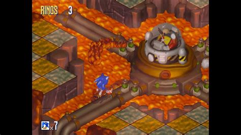 Sonic 3d Blast Sega Saturn Volcano Valley Zone Act 3 1080 Hd Youtube
