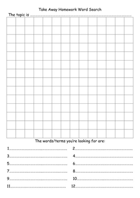Create Your Own Word Search Free Printable Printable Templates