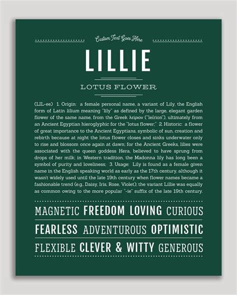 Lillie Classic Name Print Classic Names Personalized Art Print Names