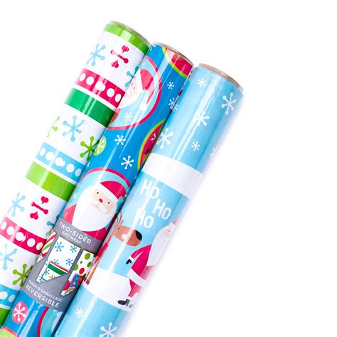 Hallmark Reversible Christmas Wrapping Paper Bundle Kids Pack Of 3