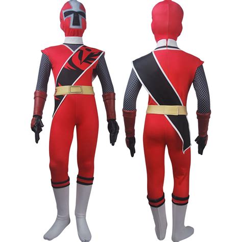 Kids Power Rangers Ninja Steel Red Ranger Suit Cosplay Brody Romero