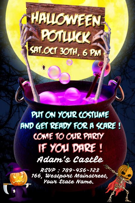 Halloween Potluck Party Template Postermywall