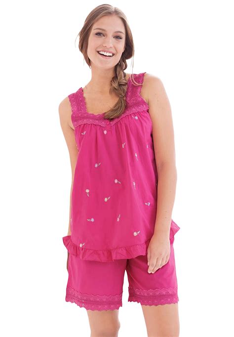 Woven Short Pjs By Dreams And Co® Plus Size Outfits Plus Size Pajamas