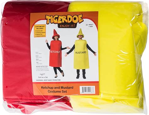 Amazon Com Disfraz De Ketchup Y Mostaza Disfraz De Parejas Para Adultos Disfraz De Mascota