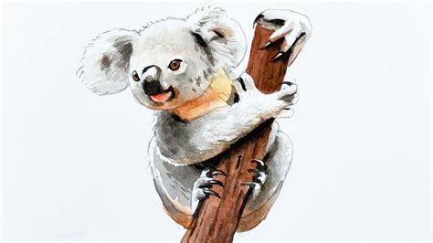 Relaxing Painting How To Paint A Koala With Watercolor Youtube