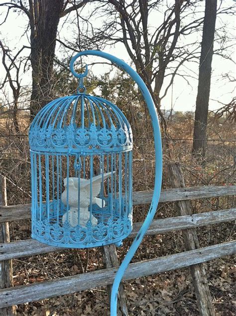 Aqua Bird Cage With Hanging Stand Feet Tall Cottage Chic Etsy Hanging Bird Cage Bird