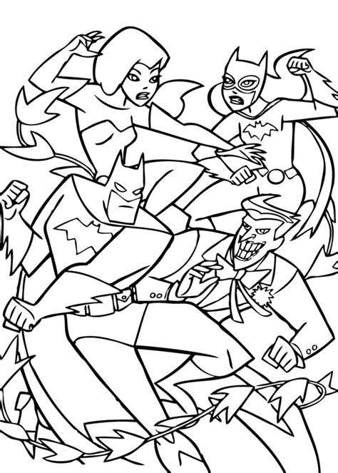 Download Batman fighting with enemis coloring pages - Hellokids.com