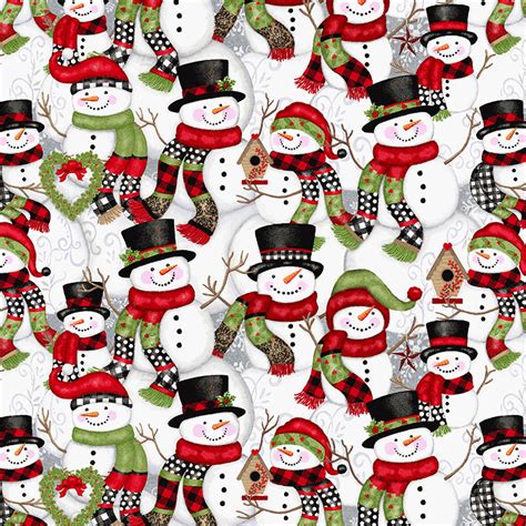 Snow Place Like Home Multi Packed Snowmen By Studio E Fabrics