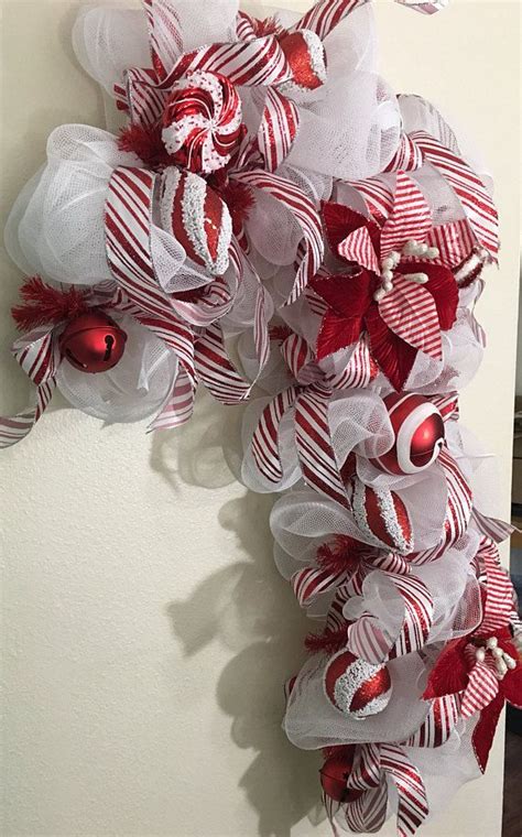 Candy Cane Wreathcandy Cane Decorchristmas Wreathchristmas Etsy