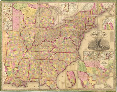Mitchells Reference And Distance Map Of The United States 1845 Barry Lawrence Ruderman