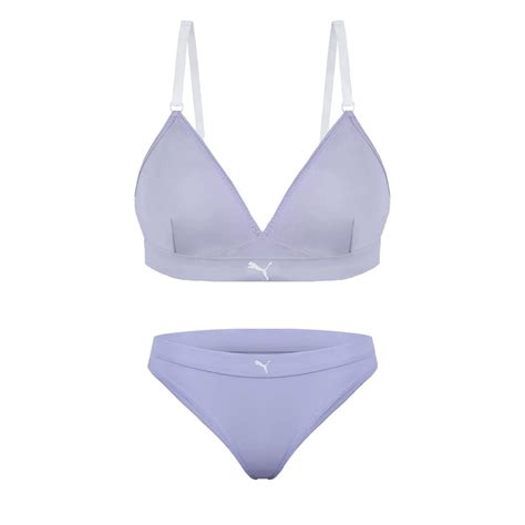 Conjunto Puma Sutiã Triângulo Calcinha Biquíni Feminino Roxo