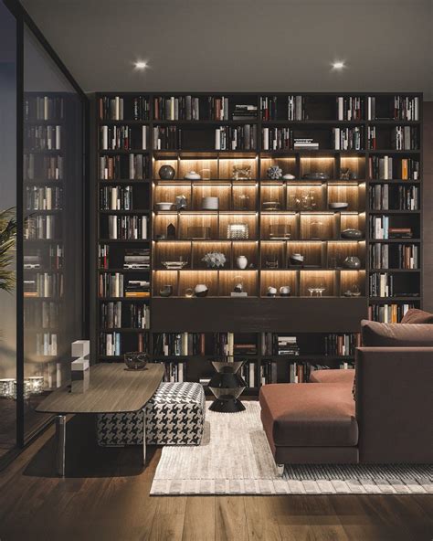 Backlit Bookcase Interior Design Ideas