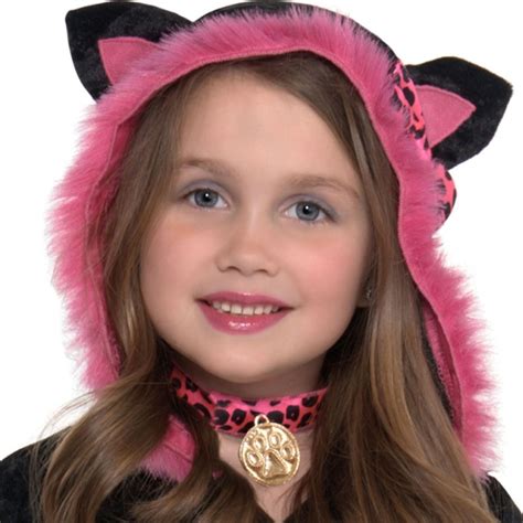 girls kitty black cat fancy dress costume soft fur new hood ears tail book week ebay
