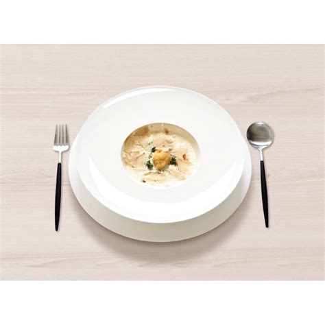 Assiette Creuse Blanche En Porcelaine Resistante 25cm A Rebord