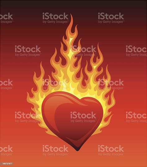 Flaming Heart Stock Illustration Download Image Now Fire Natural
