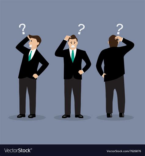 Various Confused Businessman Royalty Free Vector Image