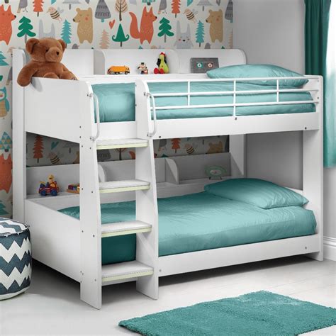 The optional trundle can hold a mattress that is 8 inches deep as well. Julian Bowen Domino White Wooden Kids Bunk Bed