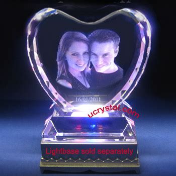 Photo Laser Crystal Engraving Facet Laser Crystal Heart Wedding Gift