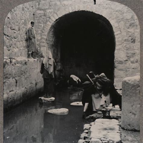 Blind Men Washing Eyes In The Pool Of Siloam C1900 Photographic