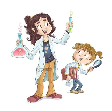 Niñas Científicas Dibustock Dibujos E Ilustraciones Infantiles Para