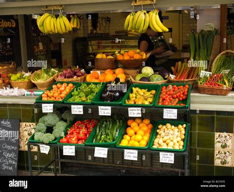 An Attractive Display Of Fruit And Vegetables In A Shop In Hastings Old