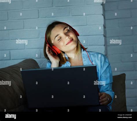 Music Headphone Earphone Listening Sound Woman Technology Listen Laptop