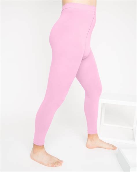 light pink microfiber ankle length footless tights style 1025 we love colors