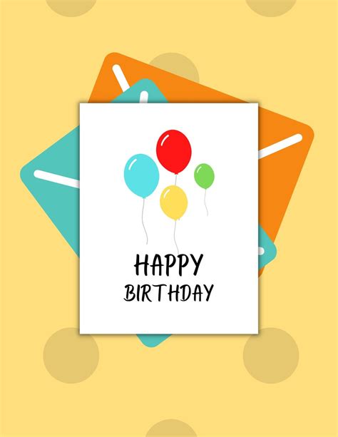 Happy Birthday Printable Card Card Template Printable Instant