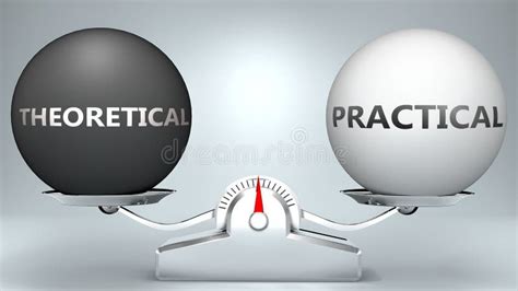 Theoretical And Practical In Balance Pictured As A Scale And Words