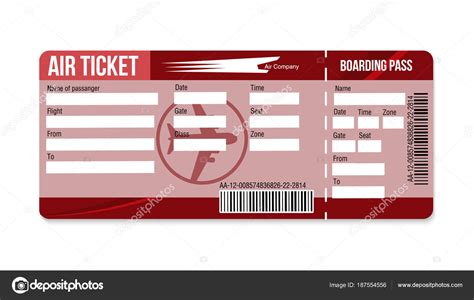 Airport and plane pass document. Flugticket. Boarding Pass Tickets Vorlage isoliert auf ...