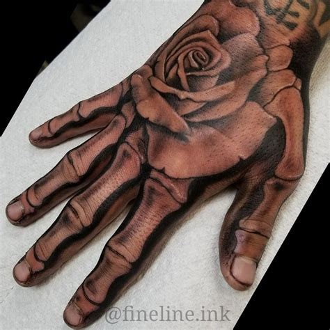 Rose Hand Tattoo With Skeleton Fingers Rose Hand Tattoo With Skeleton