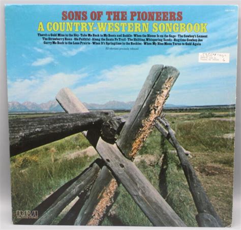 Sons Of The Pioneers A Country Western Songbook Rca Records 1977 Ebay