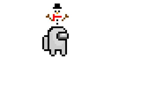 Snowman Among Us Pixel Art
