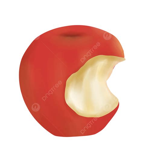 Bitten Apple Healthily Fresh Fruit Hand Drawn Illustration Fruit