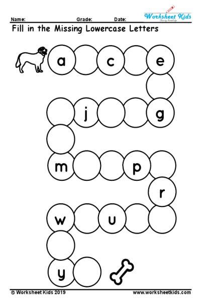If you want more alphabet sheets. Lowercase missing alphabet worksheet a to z - Free ...