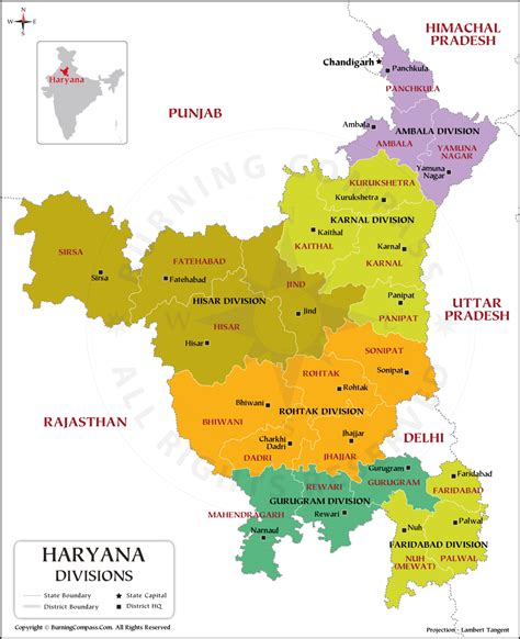 Haryana Division Map Haryana Political Map