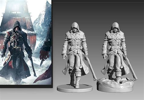 Assassins Creed Rogue Shay Cormac With Snow And Flat Paltform 3d Model