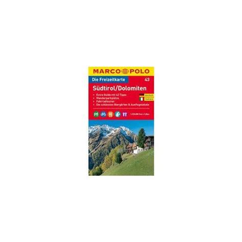 Az olasz nemzetről, híres olaszok, csodálatos olasz városok! 43. Südtirol térkép, Dolomitok turista térkép Marco Polo 1 ...