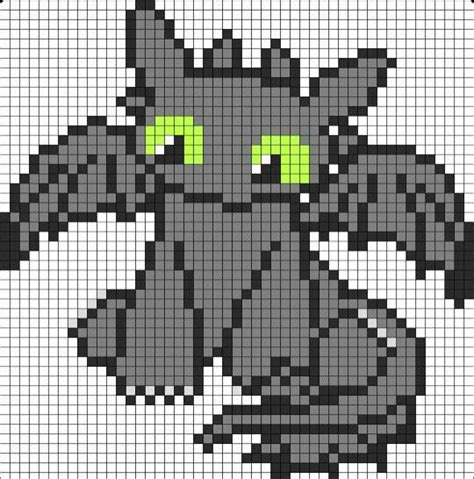 Dragon Pixel Art With Grid