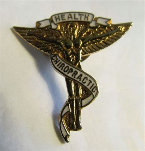 Chiropractic Vtg 1977 Chiropractor Health Goldtone Insignia Emblem