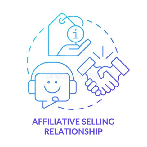 Affiliative Selling Relationship Blue Gradient Concept Icon Stock
