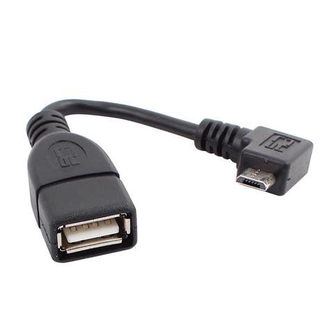 90 Degree Micro Usb B Male To Usb 20 A Female Otg Host Converter Cable