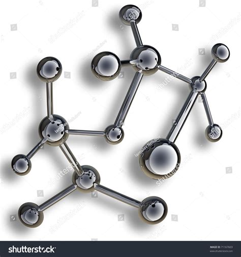 Simple Steel Molecular Structure On White Stock Illustration 71167603