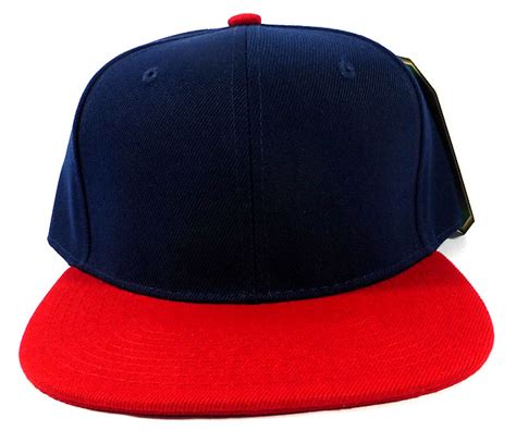 Blank Snapback Hats Caps Wholesale Navy Red