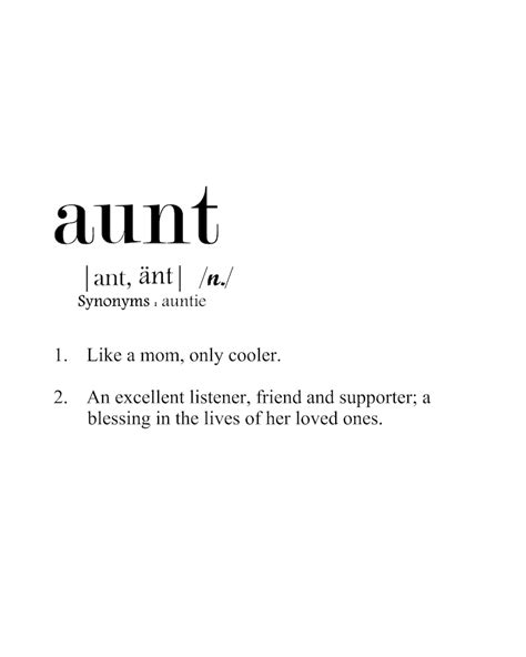 aunt definition print aunt t instant digital download etsy