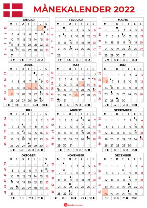 Kalender 2022 Med Helligdage Og Ugenumre