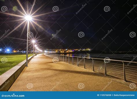 Night Landscape Stock Photo Image Of Lights Beach 110576838